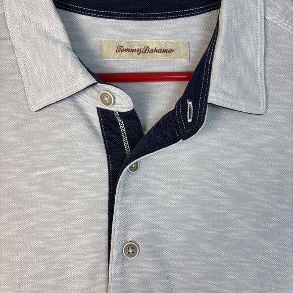 Tommy Bahama Polo Shirt Men's XL Gray Short Sleeve Collared Logo Modal Blend - Picture 2 of 9